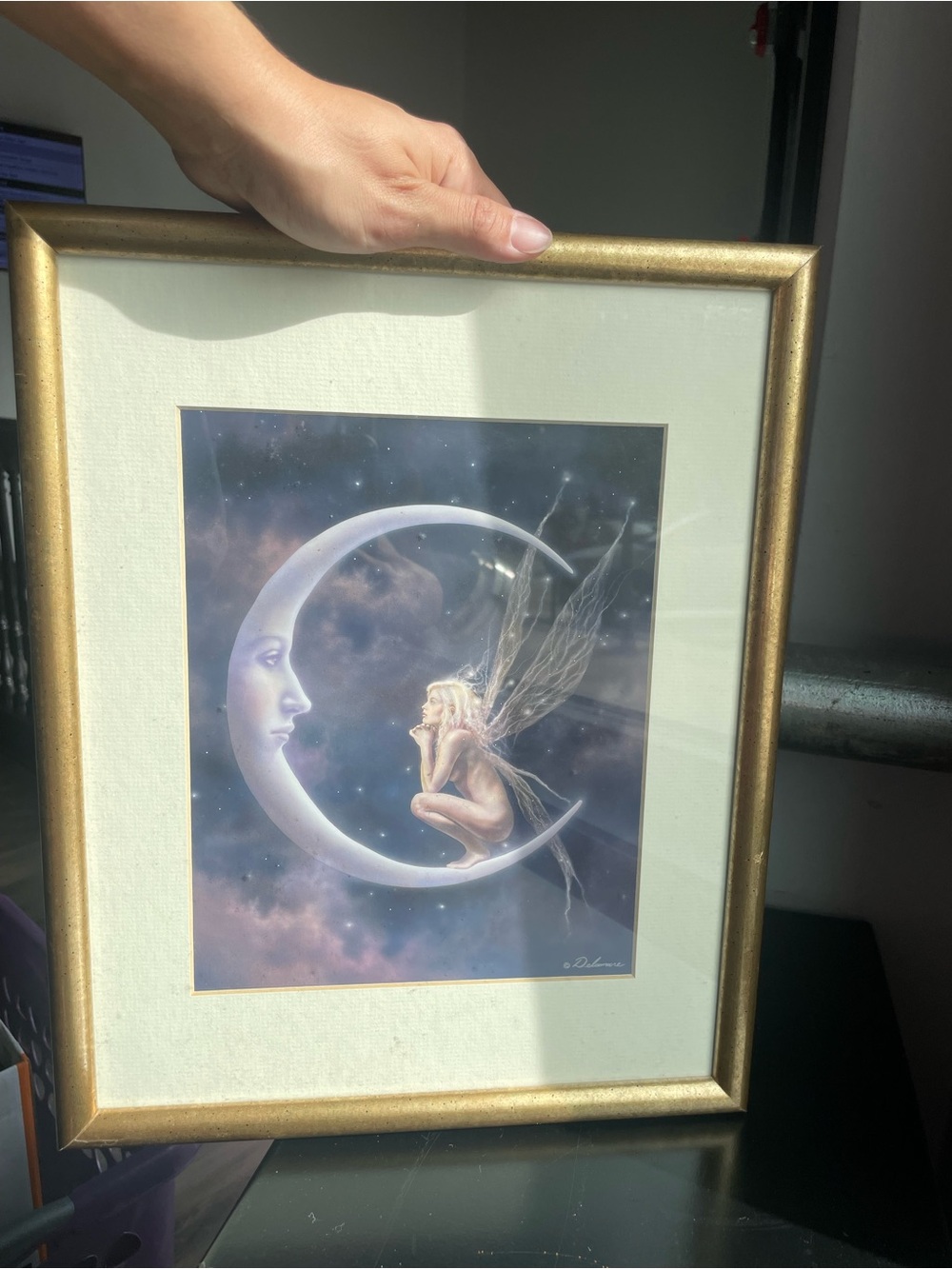 Framed Fantasy Art Fairy Ethereal Moon